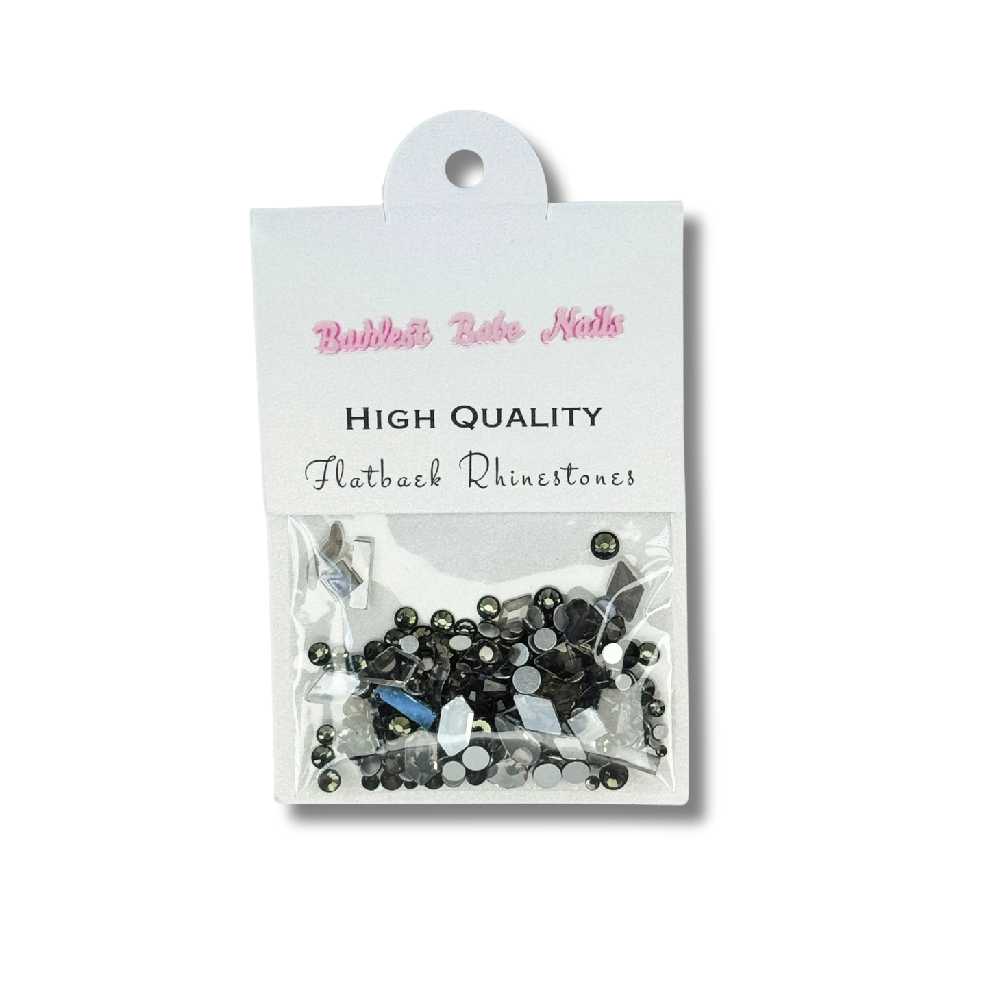 MULTIPLE SHAPES FLATBACK RHINESTONE MIX / AURORA BLACK DIAMOND