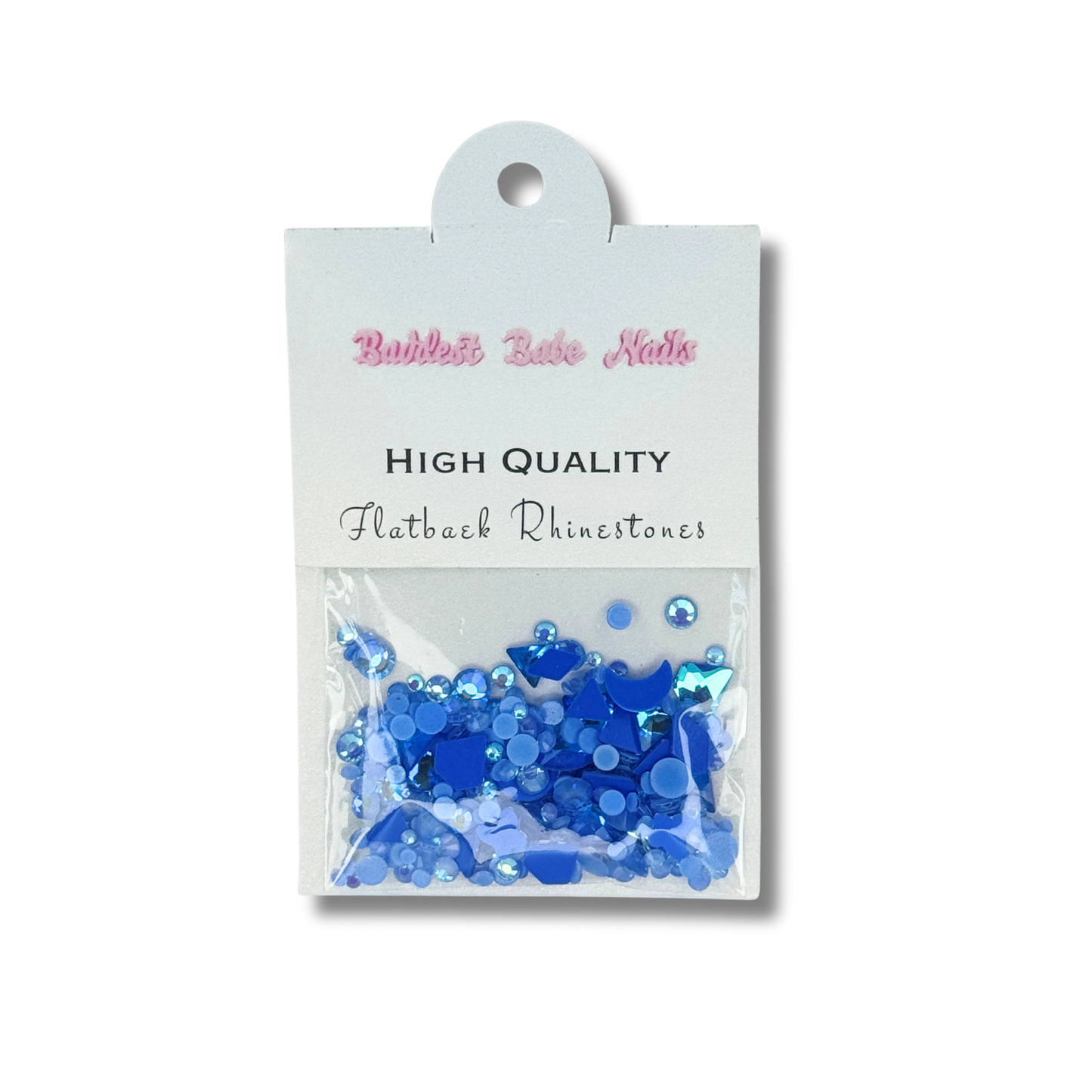 MULTIPLE SHAPES FLATBACK RHINESTONE MIX / MOCHA BLUE AB