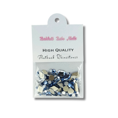 MULTIPLE SHAPES FLATBACK RHINESTONE MIX / LIGHT SAPPHIRE