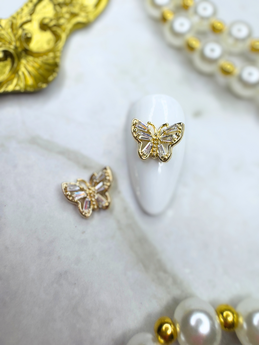 Sparkly Butterfly / Zircon / Gold
