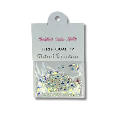MULTIPLE SHAPES FLATBACK RHINESTONE MIX / AURORA AB