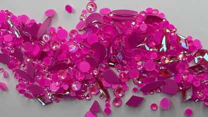 MULTIPLE SHAPES FLATBACK RHINESTONE MIX / MOCHA ROSE AB